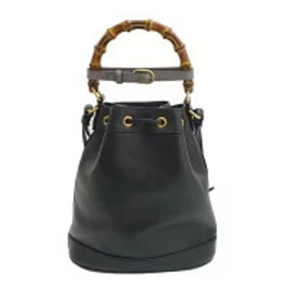 Gucci Hand Bamboo Bag Handle Diana Black Leather Shoulder